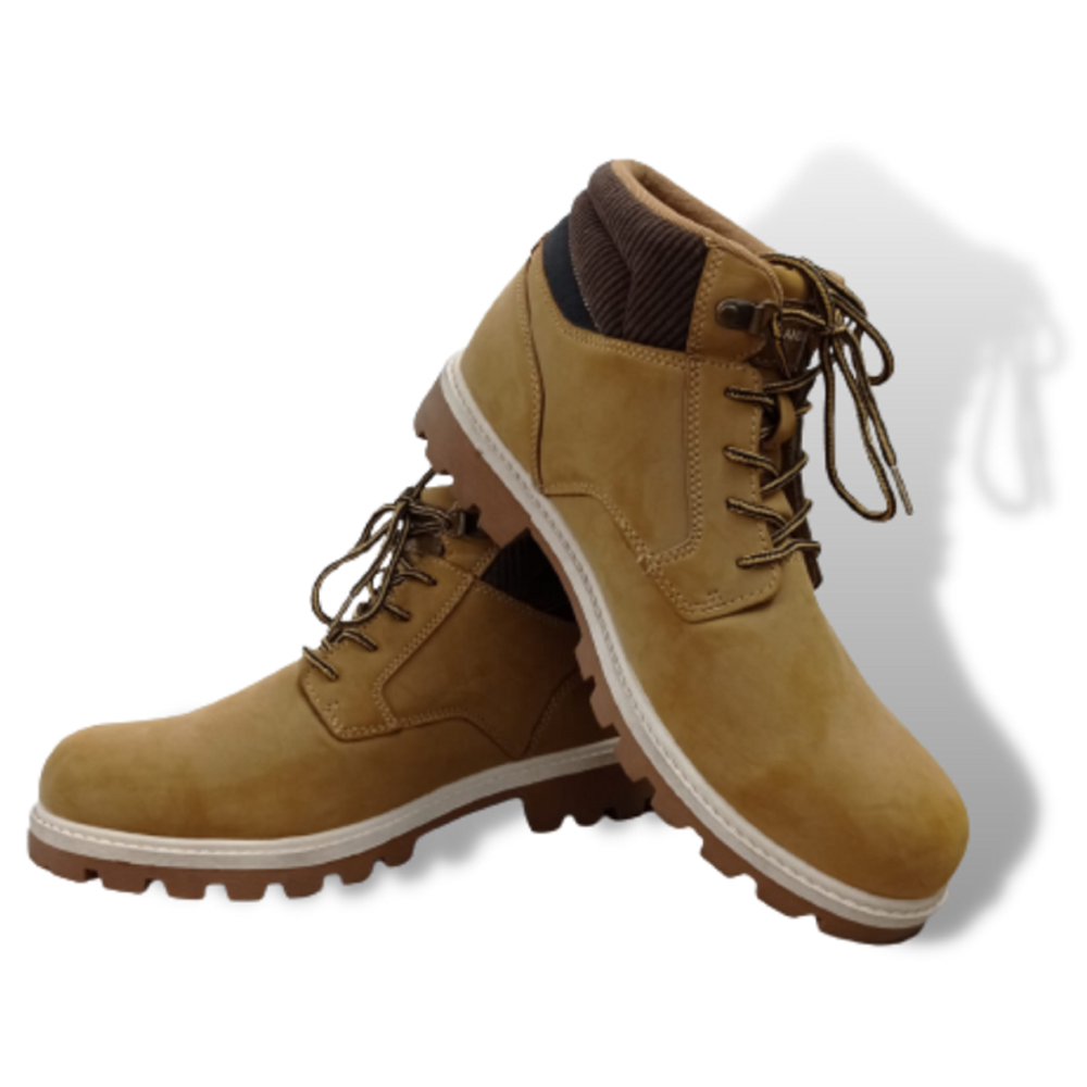 Artificial Leather Boots Shoes For Men - Brown