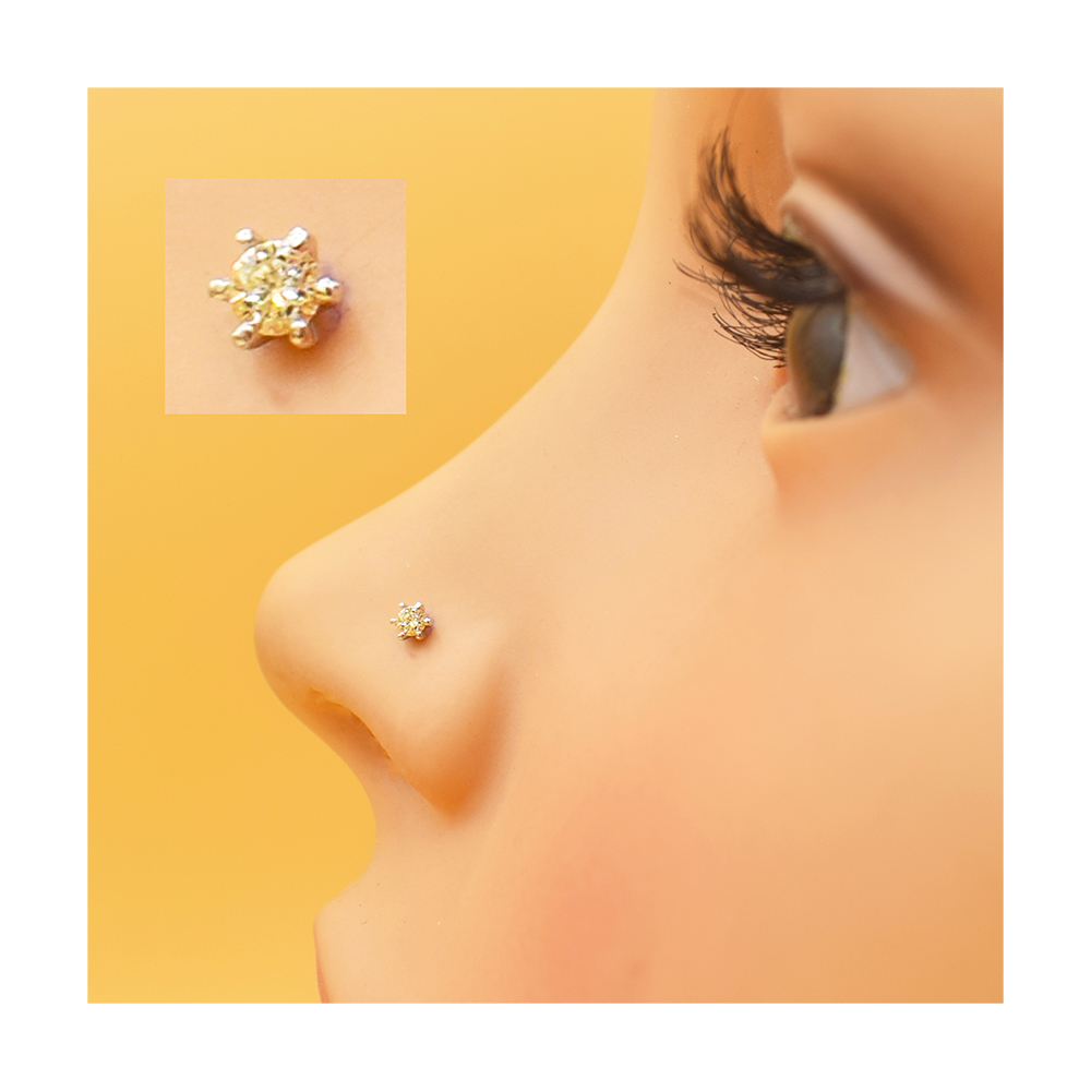 Single stone deals nose pin gold