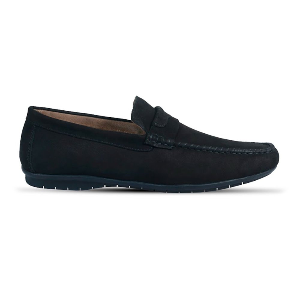 Handmade Leather Moccasin for Men - Jet Black - X-06