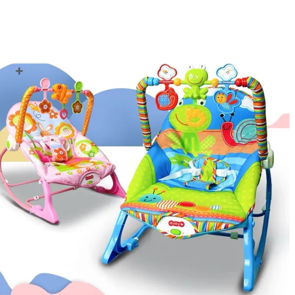 iBaby Infant to Toddler Rocker With Music and Vibration Baby Bouncer - Multicolor