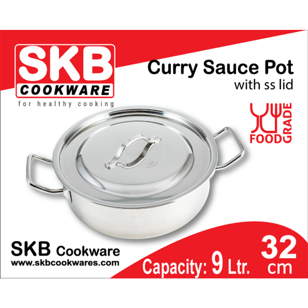 Curry Sauce Pot with SS Lid & Handle - 32 cm - 9 Liter - Pot 1019