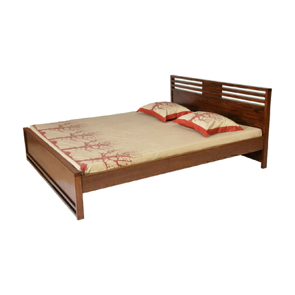 Twin Mart Malaysian Processed Wood Semi Double Size Bed - 4'x7' Feet