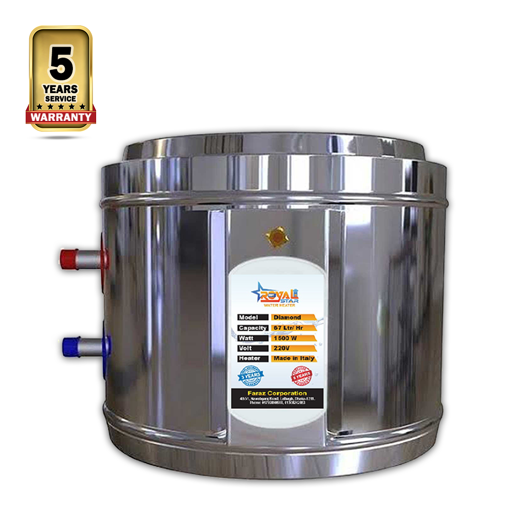 Royal Star Diamond 67 Water Heater - 67 Litre - Stainless Steel