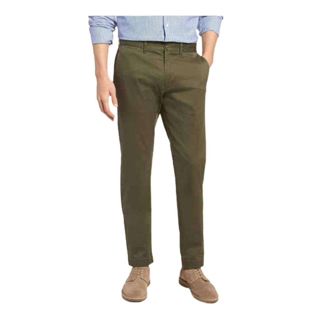 Cotton Chinos Gabardine Pant For Men - Olive - NZ-3200