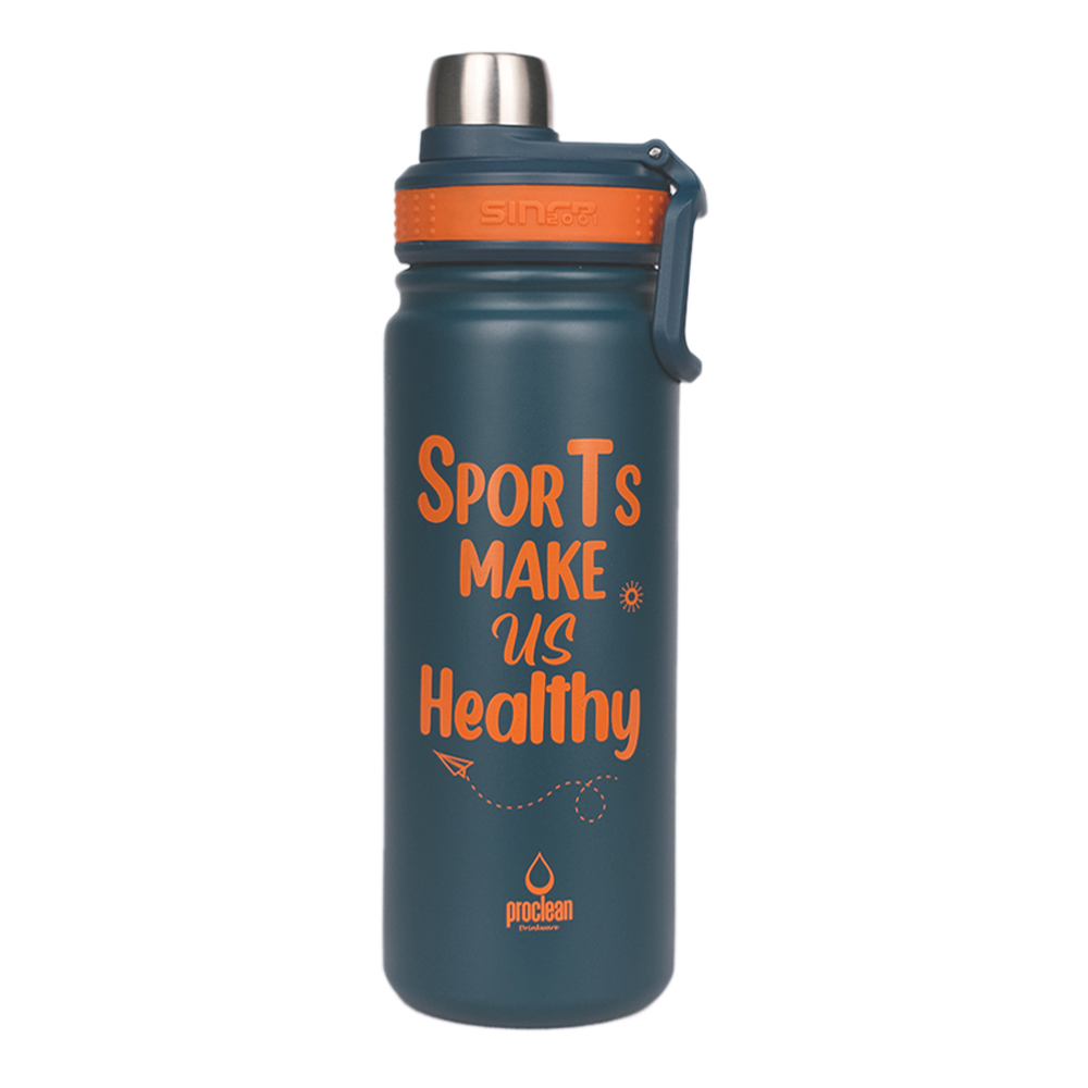 Proclean Fit n Shine SS Thermos Sports Bottle - 650ml - Green - SB-1633