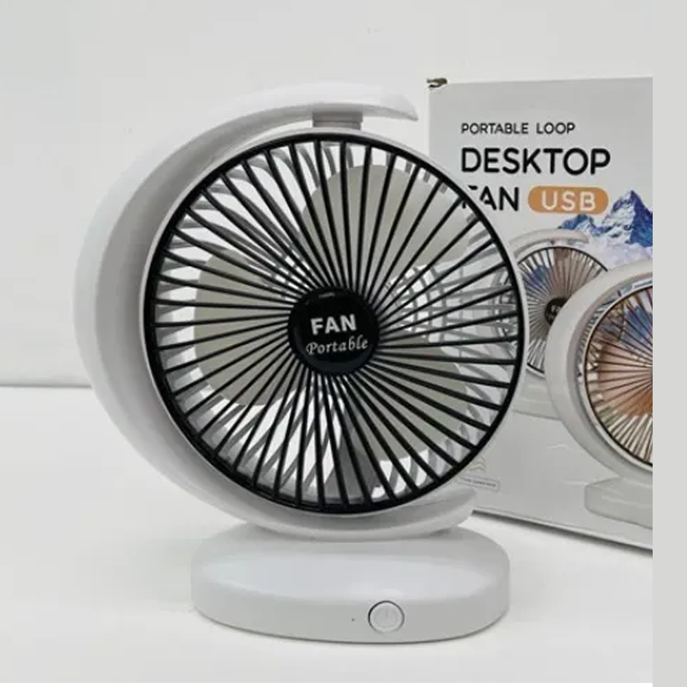 Portable Loop Desktop USB Port Fan - Multicolor