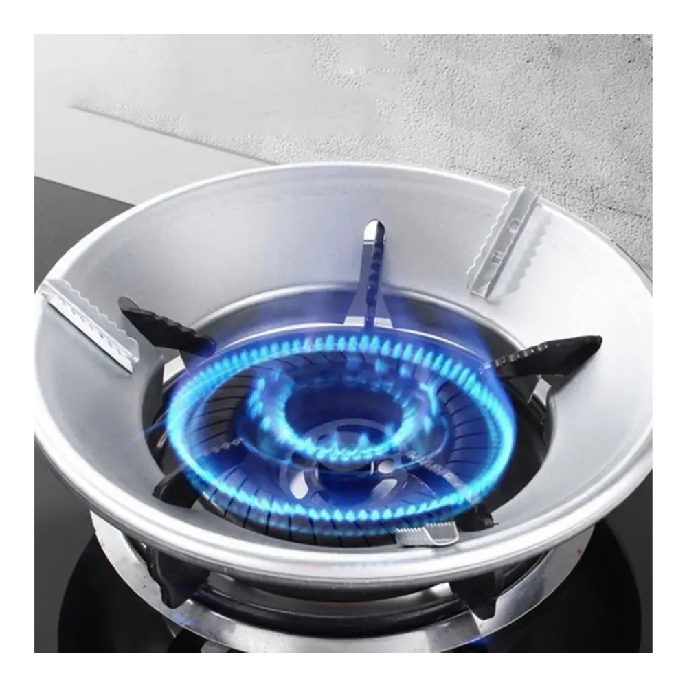 Universal Round Gas Saver Bracket Gas Burner - Silver