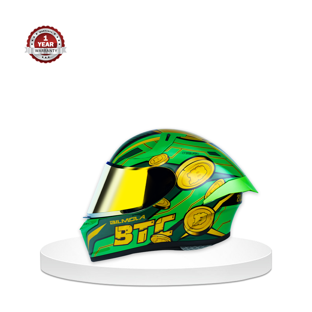 Bilmola Rapid RS Shock Resistant Thermoplastic Helmet Bitcoin - Green