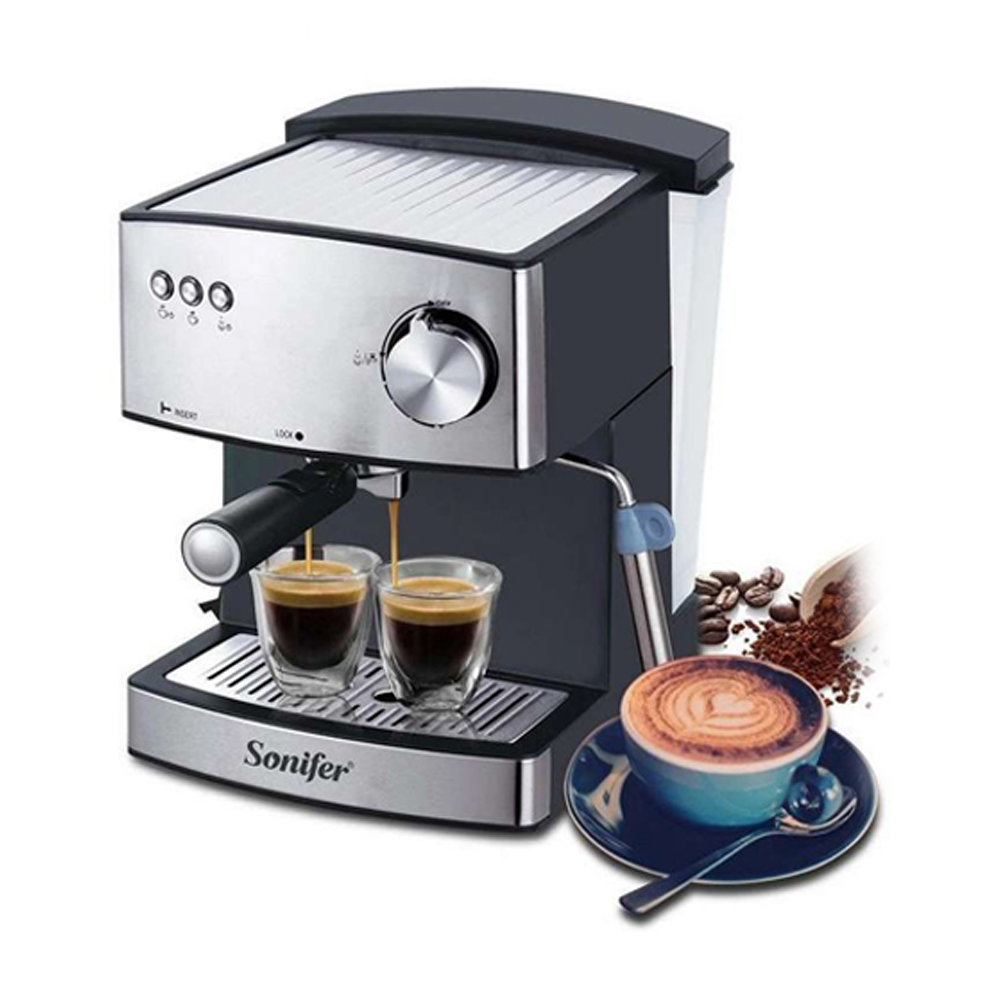 Sonifer SF-3528 Espresso Coffee Machine - Black - 1.6 Liter