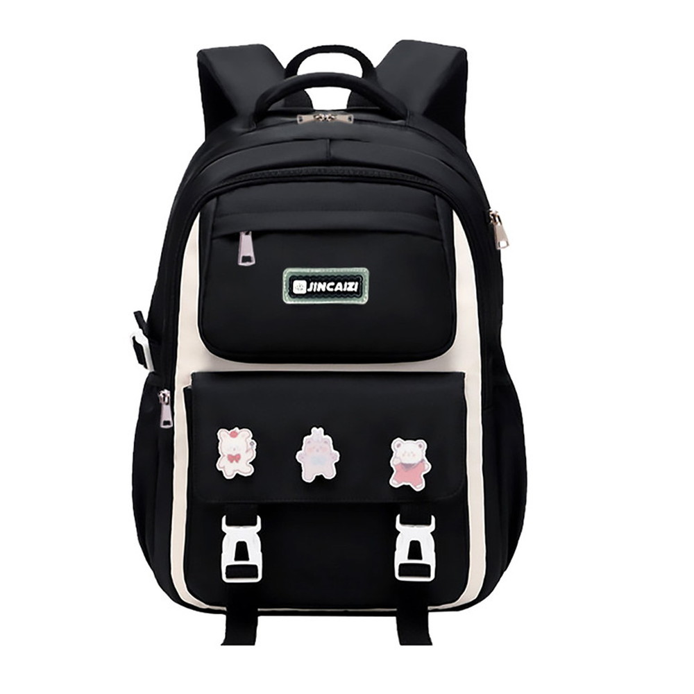 Kids Waterproof School Backpack - Black - 7154