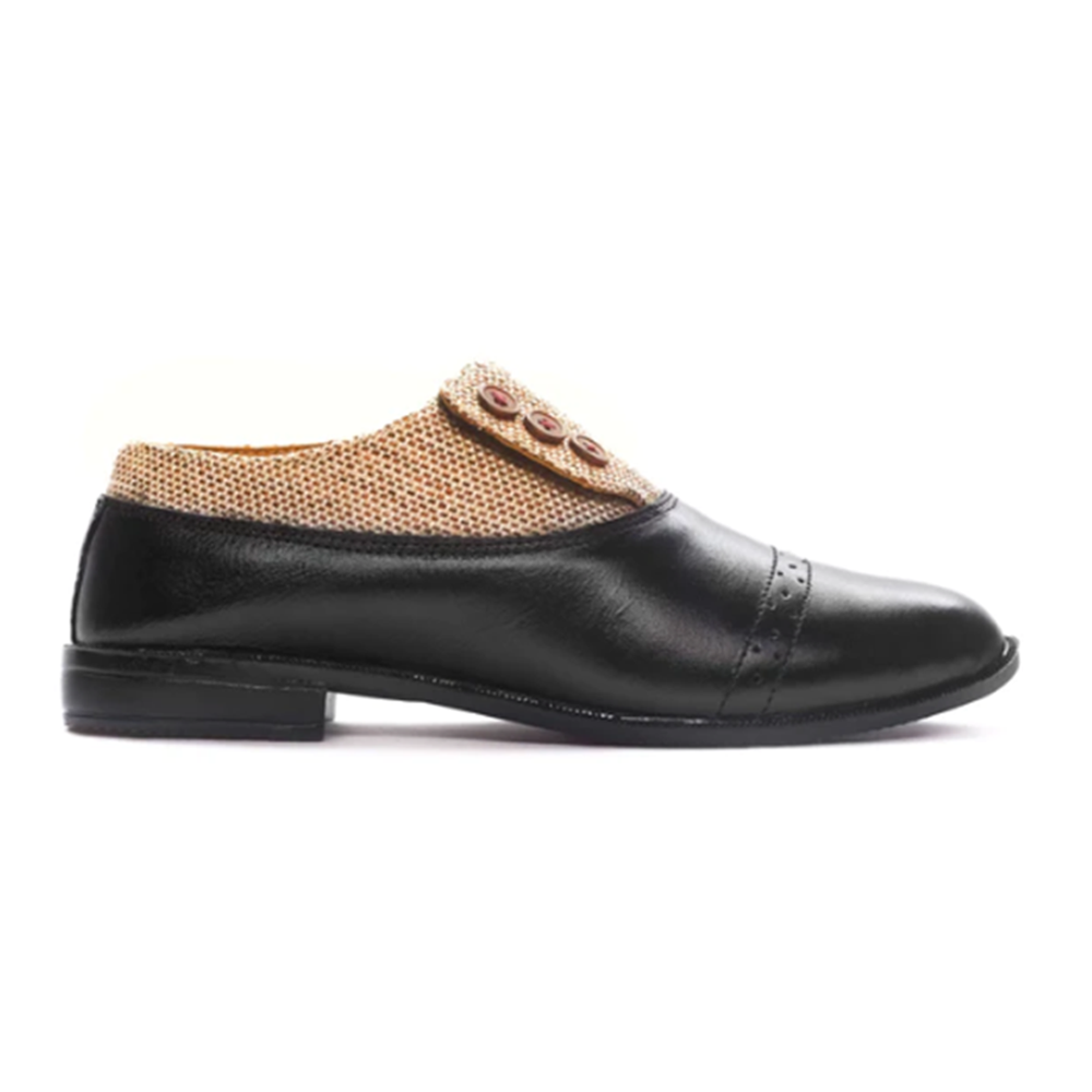 Casual Leather Shoe for Men - Black - RLS00005