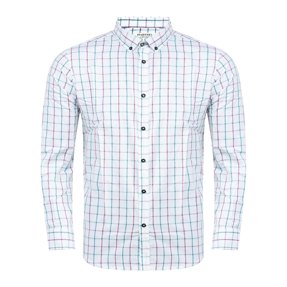 Cotton Full Sleeve Check Shirt for Men - White - OP282