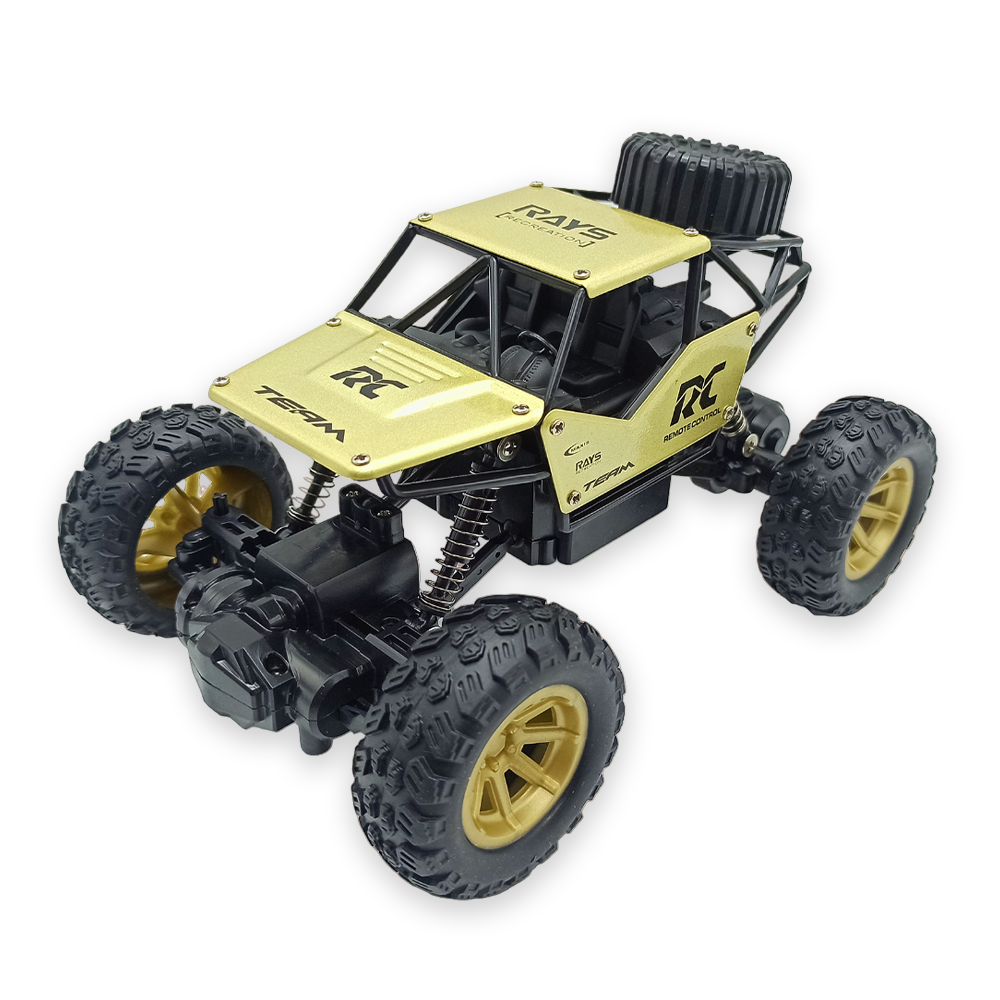 Remote Control Die-cast Metal Rock Crawler 2WD Truck Toy For Kids - Yellow