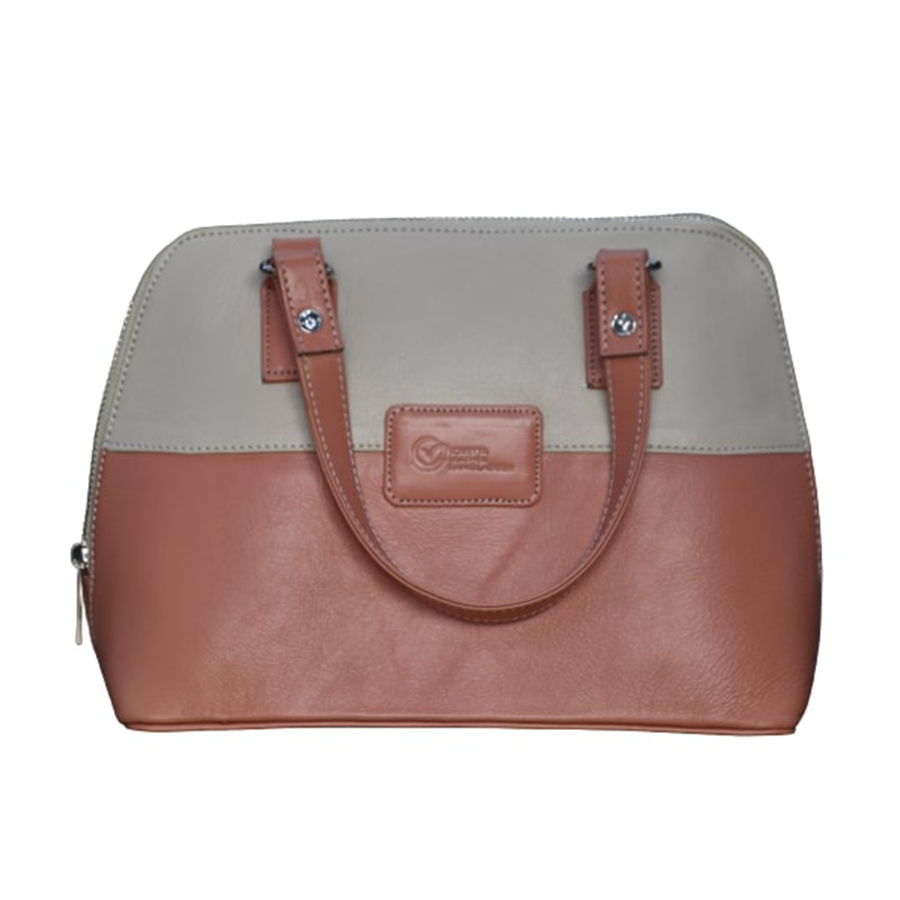 Loretta Leather Ladies Bag For Women - LLB - 0099 - Brown and White