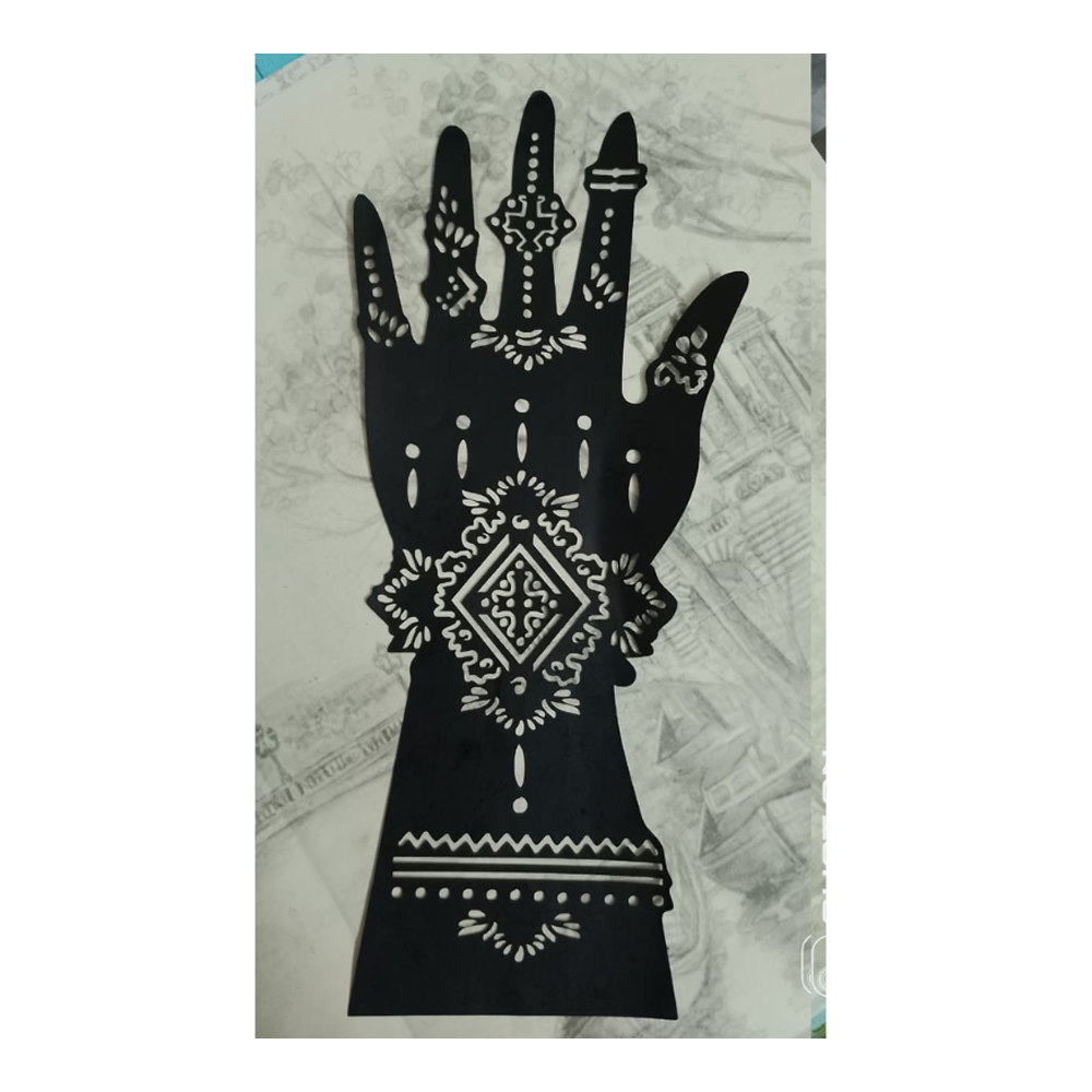 Mehedi Henna Hand Stencil Sticker For Women