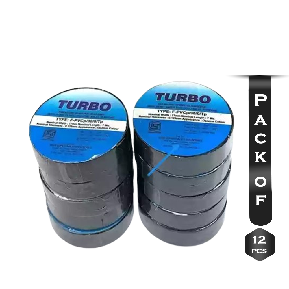 Pack of 12 Pcs TURBO PVC Tape 