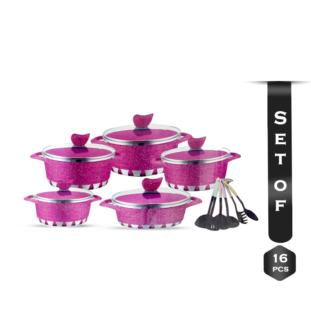 Set of 16 Pcs Unique Marble Cookware 