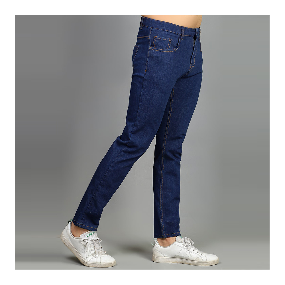 Cotton Semi Stretch Denim Jeans Pant For Men - Deep Blue - NZ-13001