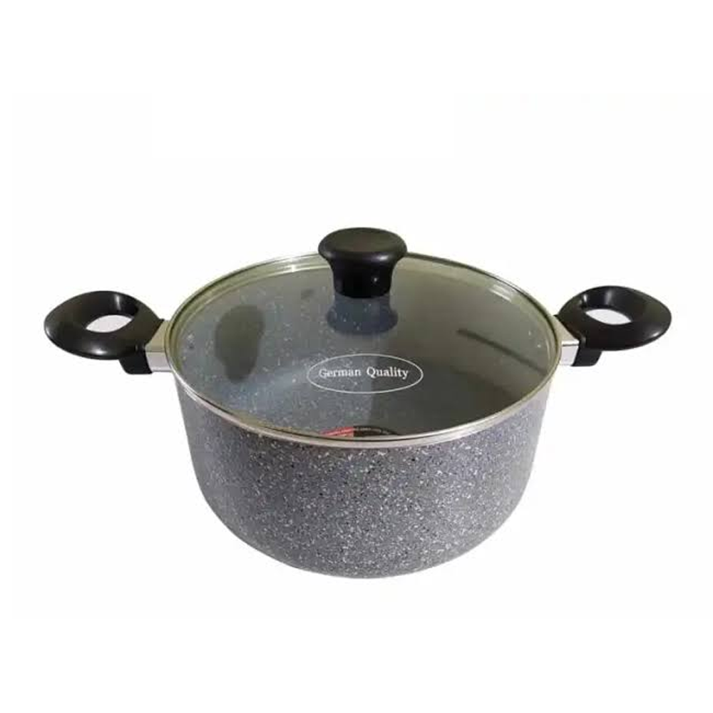 Kiam Marble Coating Non-Stick Casserole With Glass Lid - 24cm