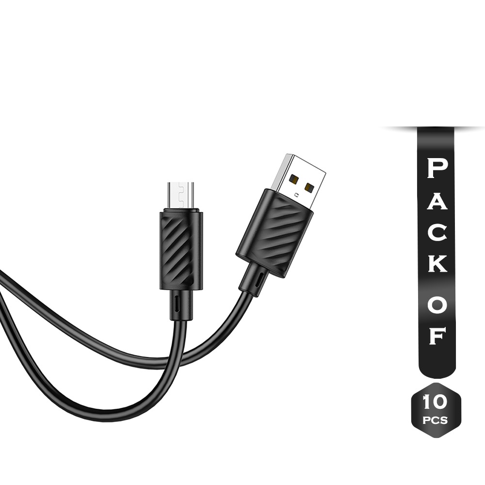 Pack of 10 Pcs Hoco X88 Micro USB Fast Charging Cable Type-B Gratified