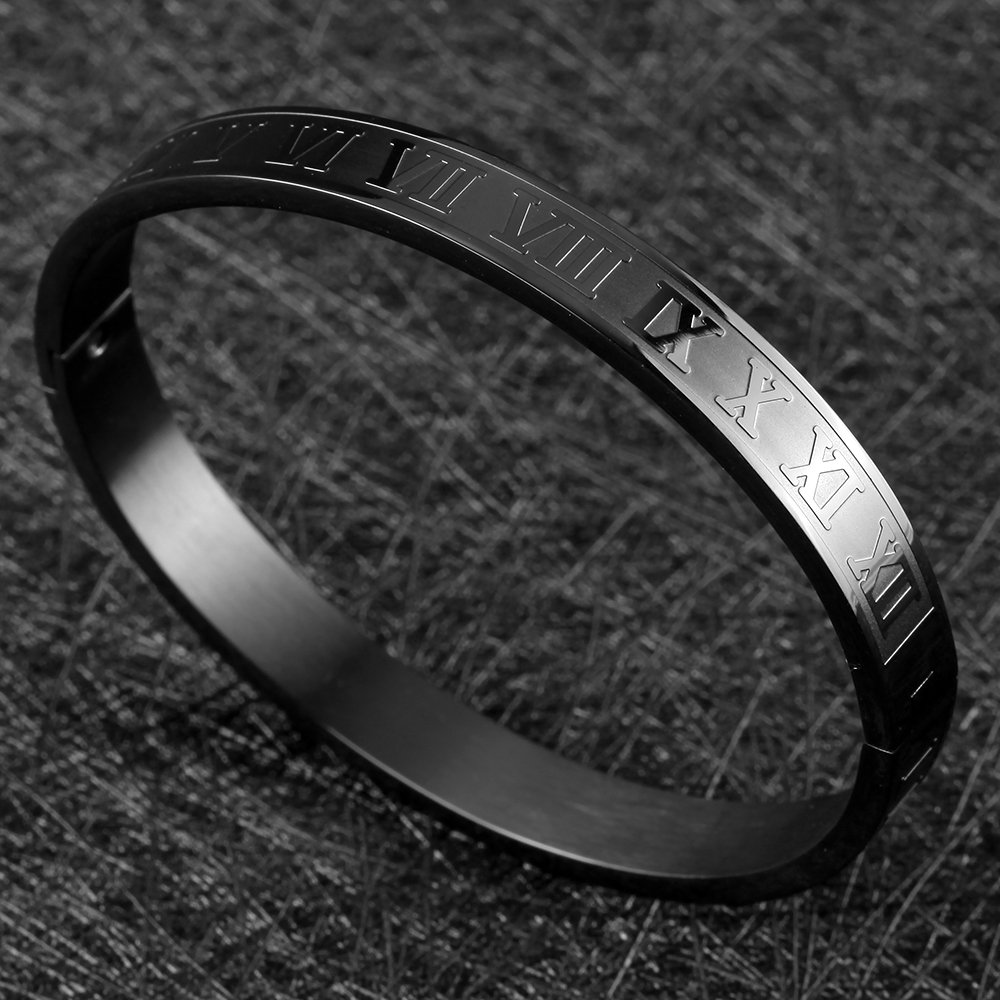 Stainless Steel Kada Bracelet For Men - Black