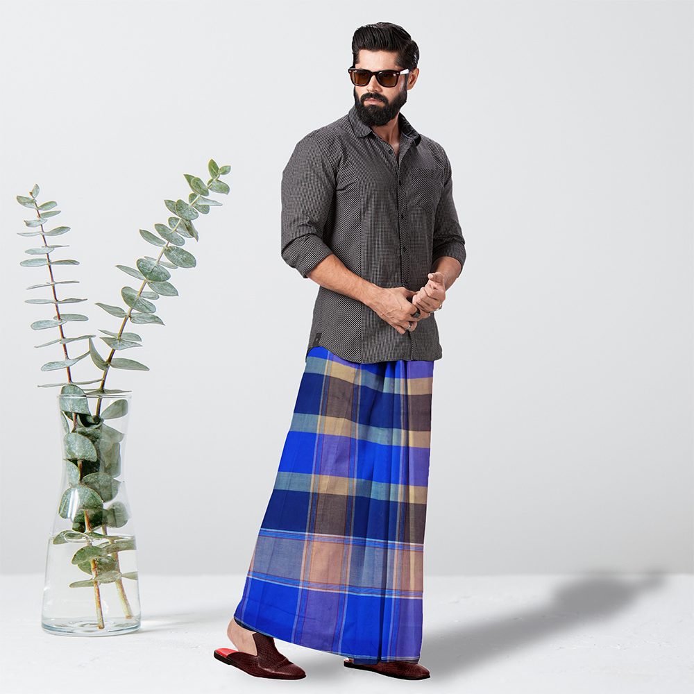 Cotton  Lungi for Men - Multicolor - LMS010