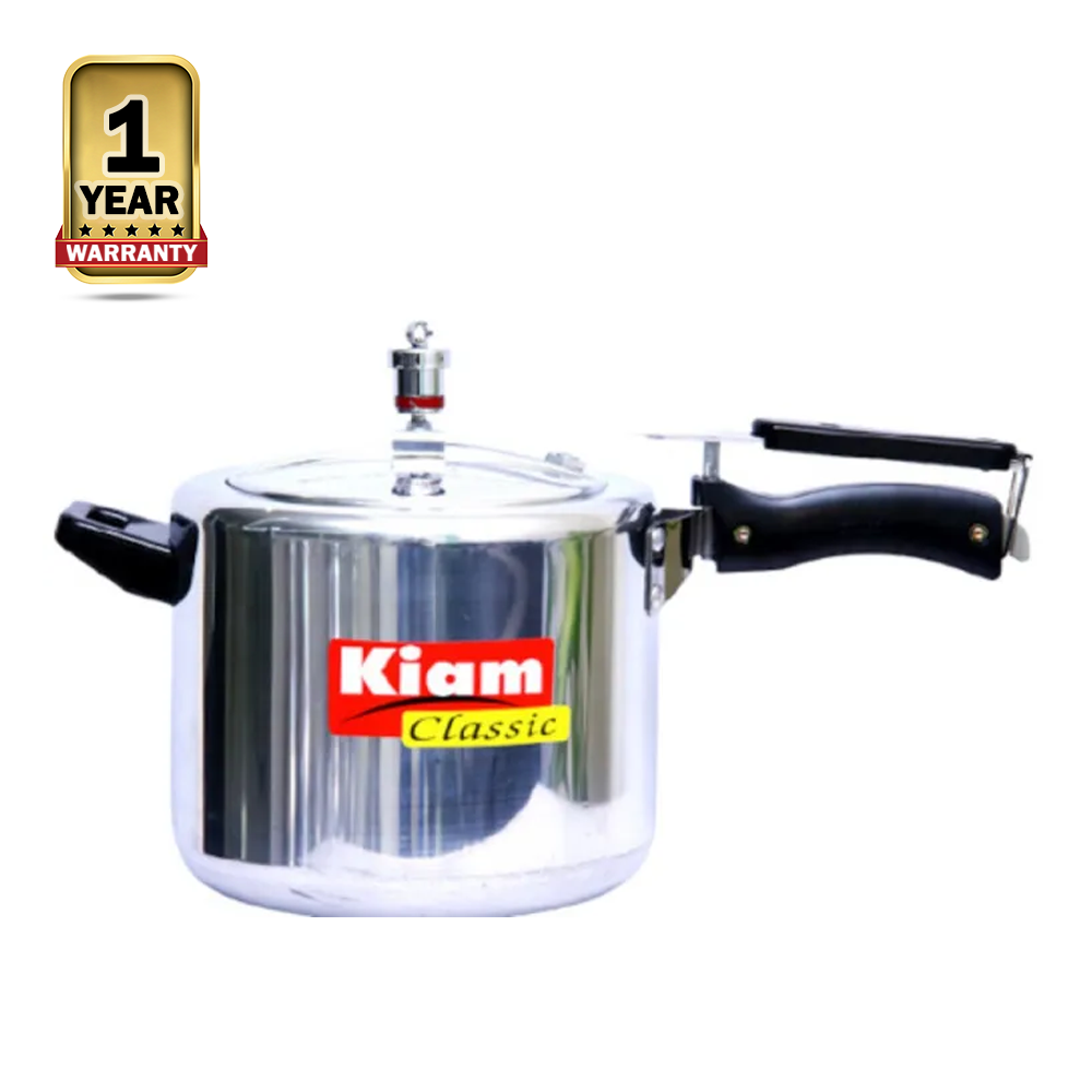 Kiam Aluminum Classic Pressure Cooker - 6.5 Liter - Silver 