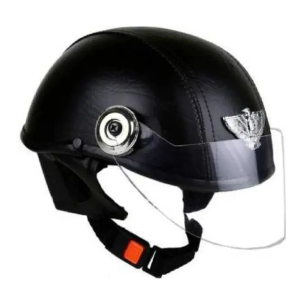 Half Face Cap Helmet Men And Women - M Size - Black