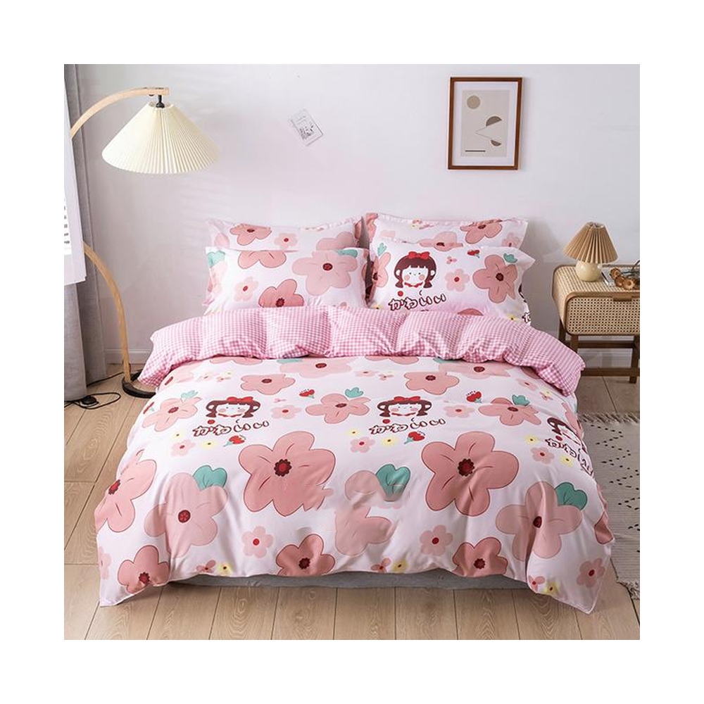 Aloe Cotton King Size Floral Printed Bed Sheet Cover Pcs Set