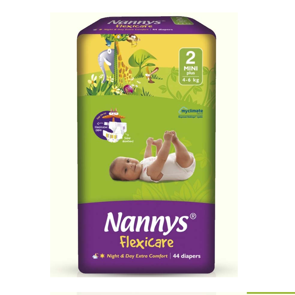 Nannys Flaxicare Baby Diaper Mini Plus - 4 – 6 kg - 44 Pcs 