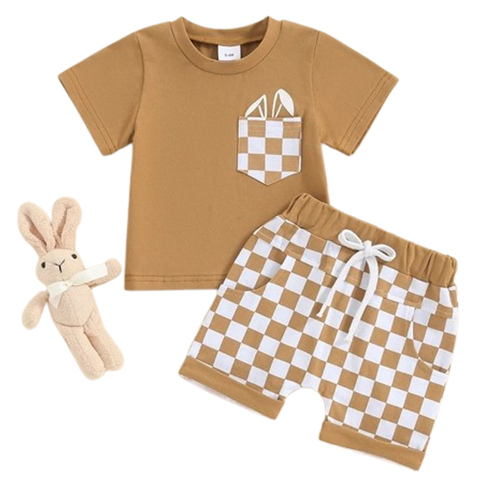 Cotton T-Shirt and Half Pant Set For Baby Boys - Multicolor - BM-85