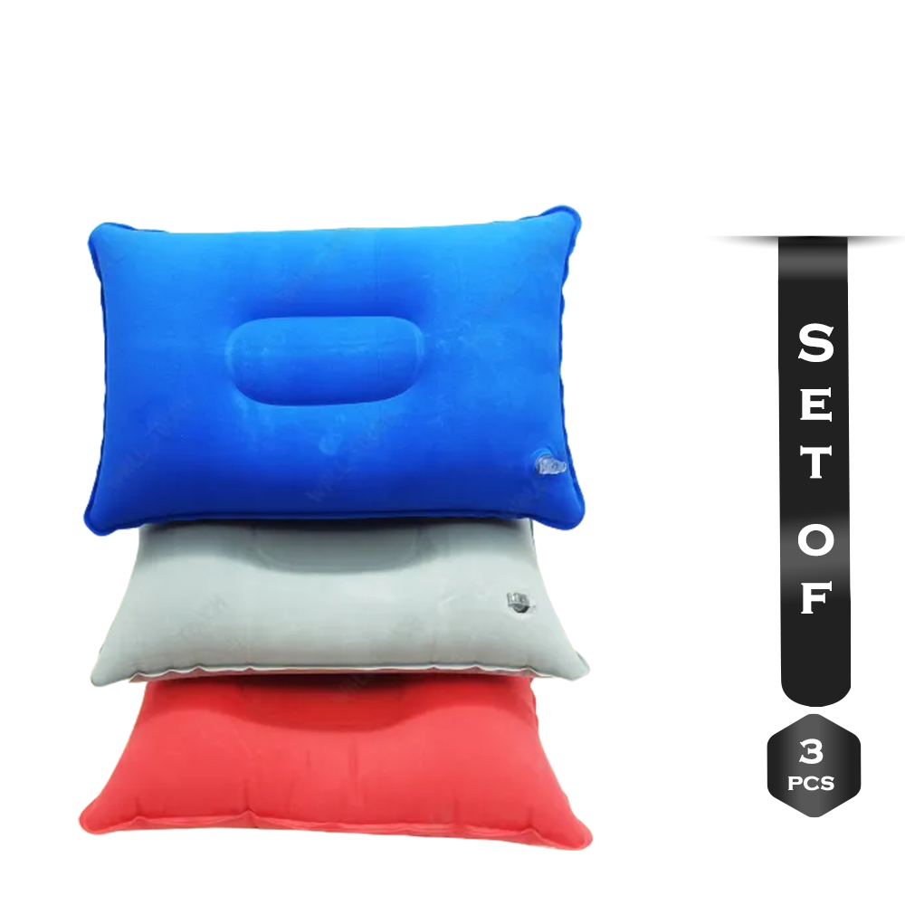 Set of 3 Pcs Inflatable Soft Neck Travelling Pillow - 230827802