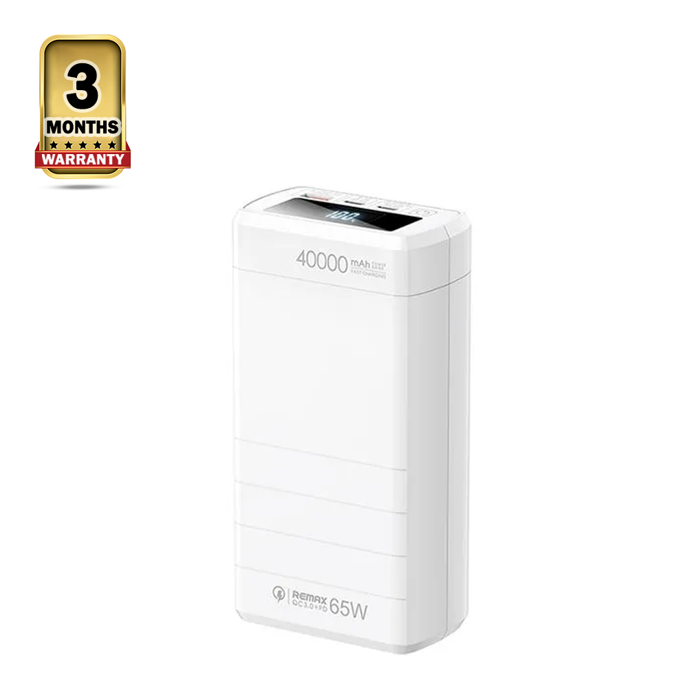 Remax RPP-310 Dinba Series 65W PD QC Fast Charging Power Bank - 40000MAH - White