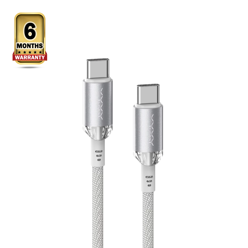 Vyvylabs VCSCC-01 Crystal Series Type-C to Type-C Fast Charging Data Cable - 1M - White