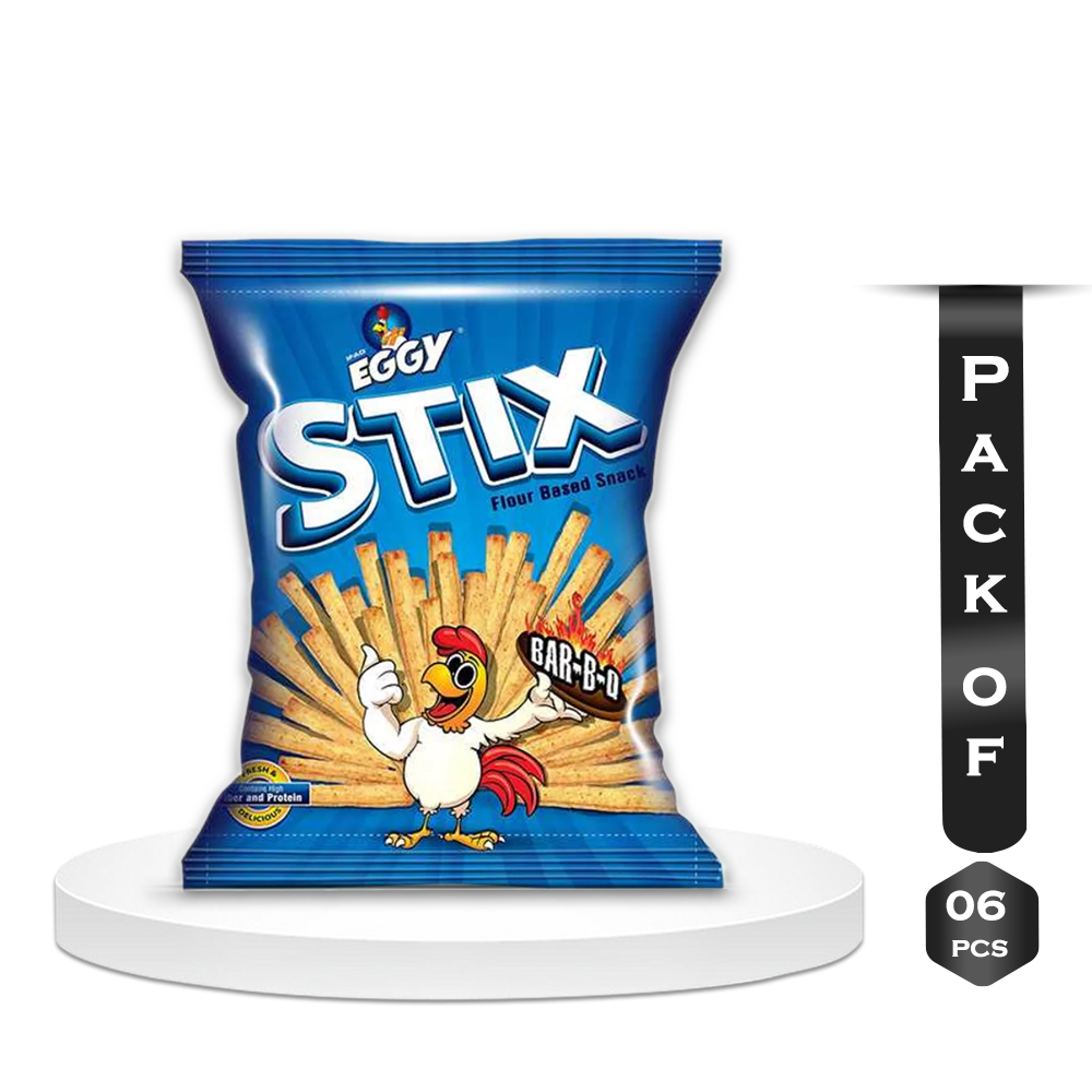 Pack of 6 Pcs Ifad Eggy Stix Bar-B-Q Chips - 16gm