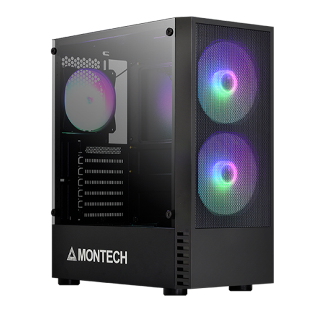 Montech X2 MESH ATX Mid Tower Desktop Gaming Case - Black