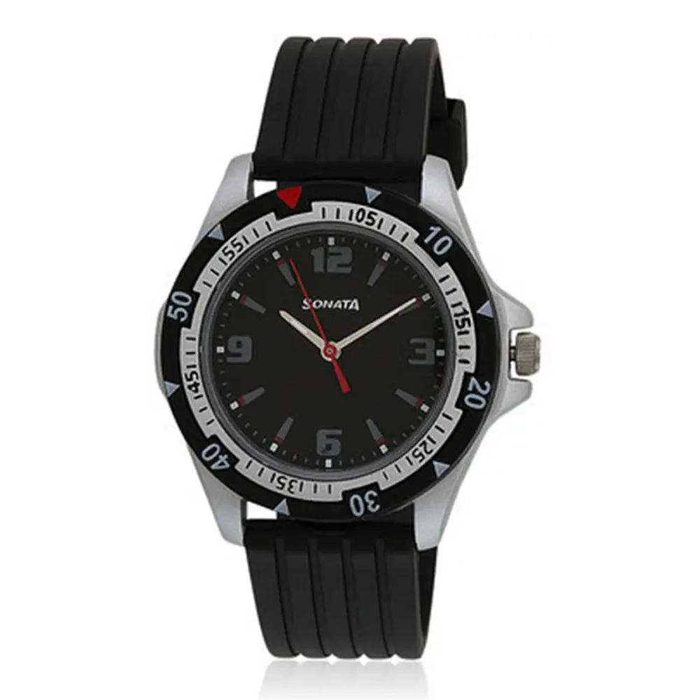 Sonata NT7930PP02 Analog Watch for Men - Black