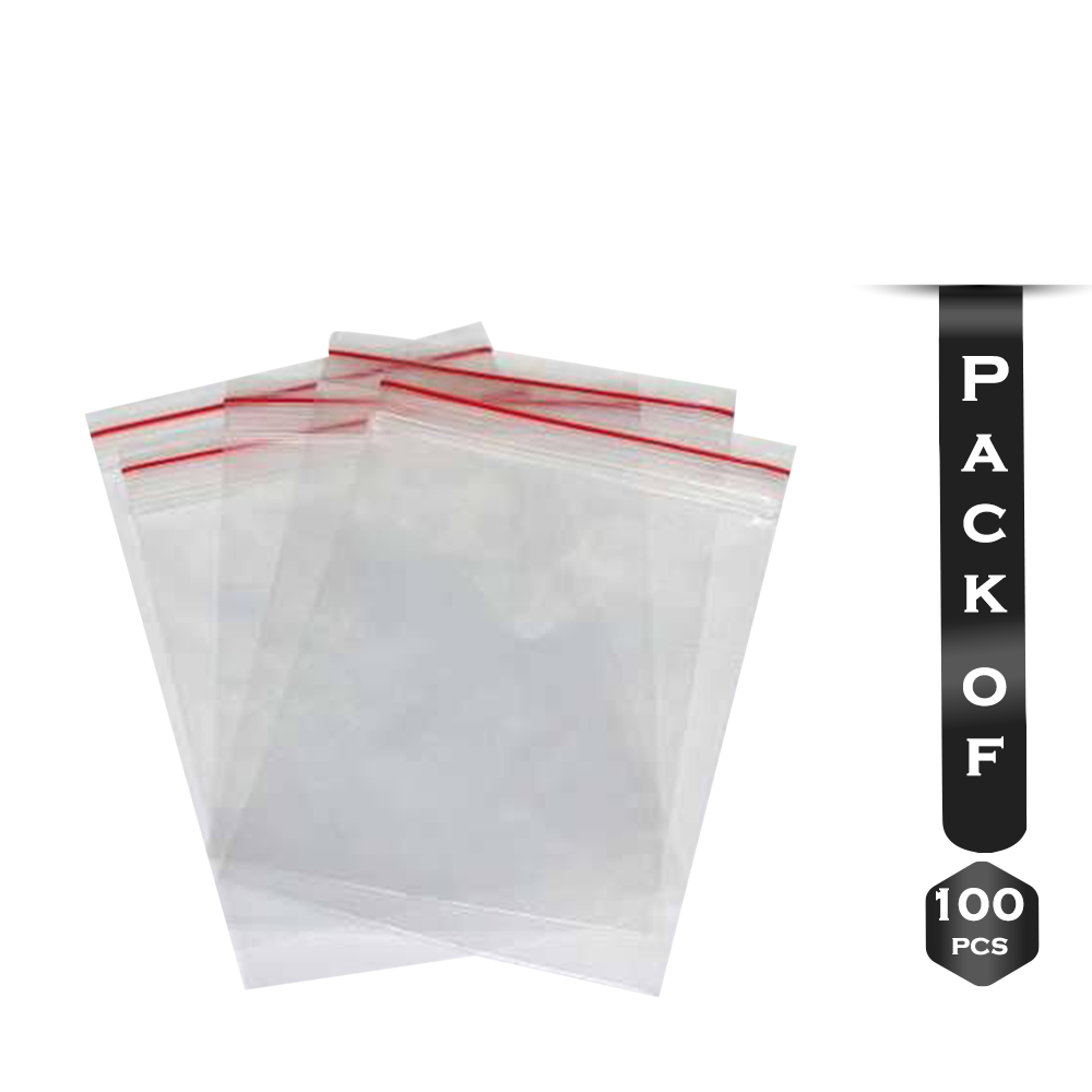Pack Of 100 Pcs Zip Lock Plastic Packet - 4/5 inch - SA000CRFT054