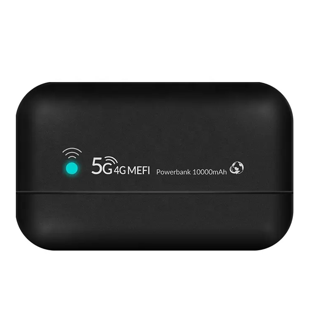 5G-4G MEFI Pocket Wifi with Power Bank - 10000mAh - Black