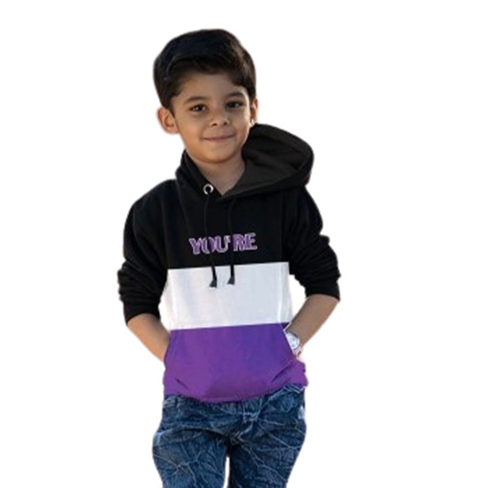 Cotton Winter Hoodie For Kids - Multicolor - BH-24