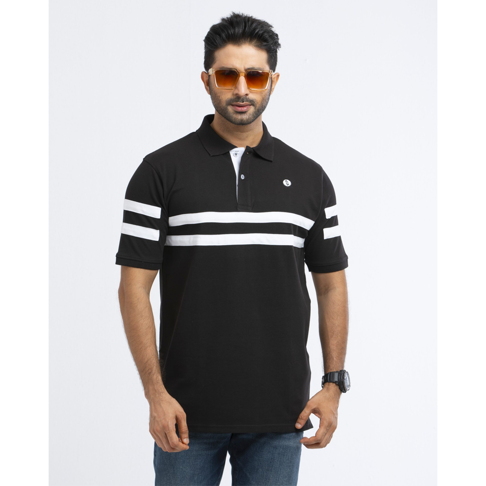 Fiona Cotton Polo for Men - Black - PL-019