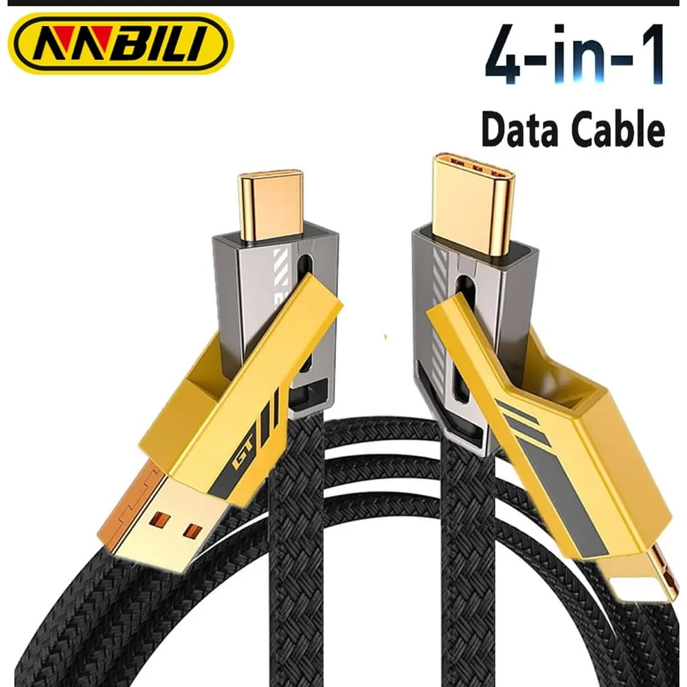 Multifunctional Mecha 4 in 1 Fast Charging Data Cable - 65 watt