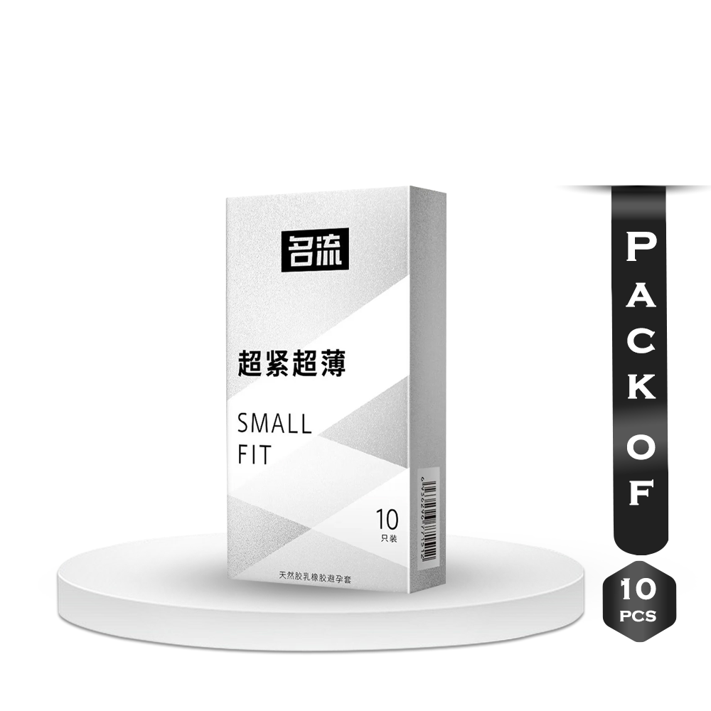 Pack of 10 Pieces Small Fit Ultra Thin Plain Silver Condoms