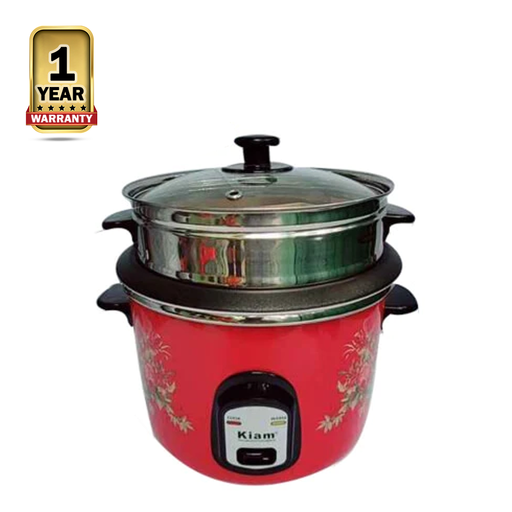 Kiam SFB-5705 Jointless Body Double Pot Rice Cooker - 3.2 Liter - Maroon