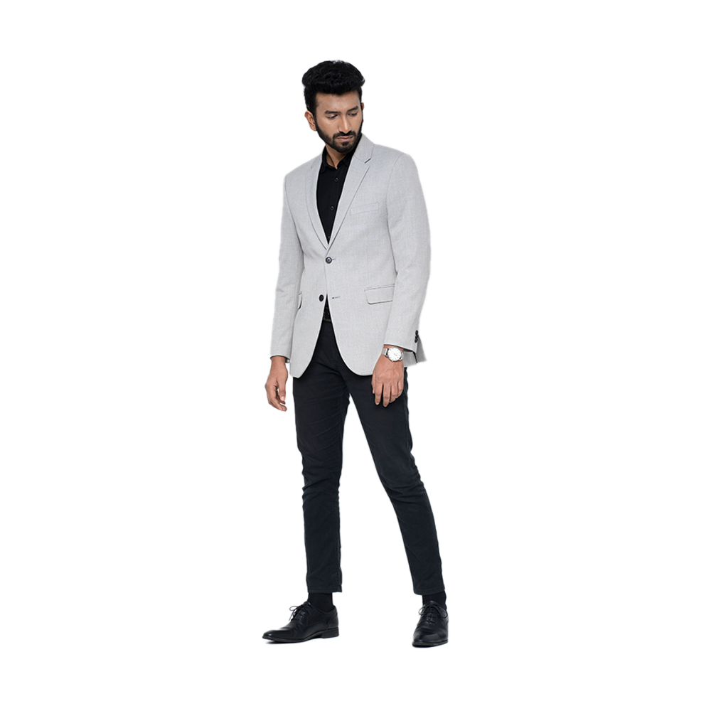 OCODE SB-7811 Cotton Single Blazer For Men's - Off White