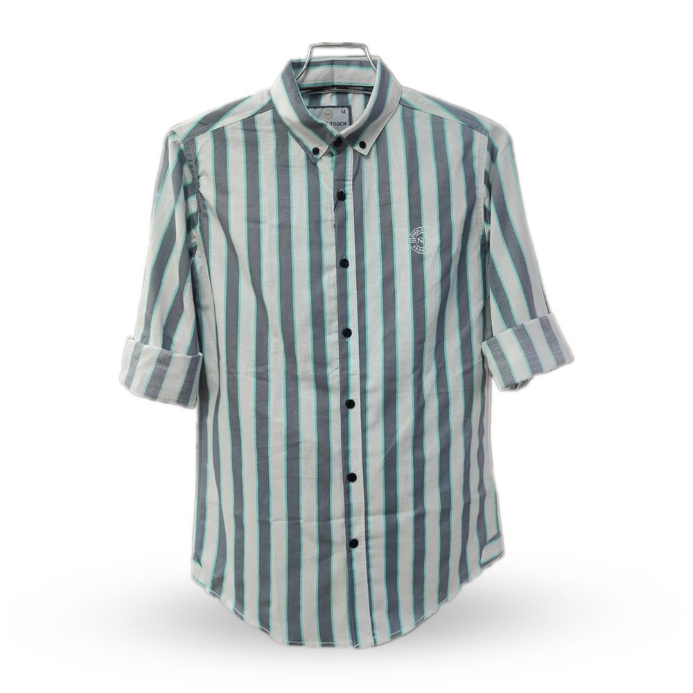 Cotton Full Sleeve Striped Shirt For Men - Multicolor - OP216