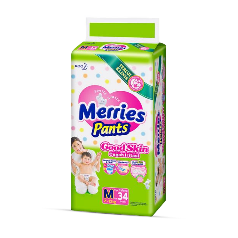 Merries Baby Diaper Pants - M - 7-12Kg - 34 Pcs