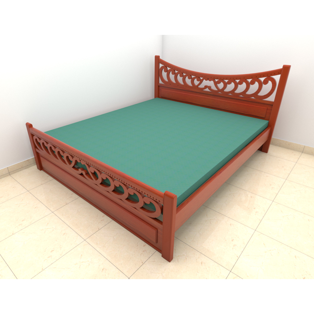 ZN -BD -40 Solid Wood Sloping Design Bed - 5’X7’ - Antique