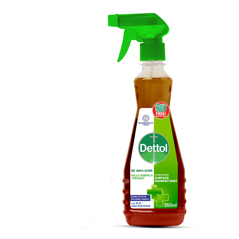Dettol Antibacterial Surface Disinfectant Spray - 350ml With Cleaning ...