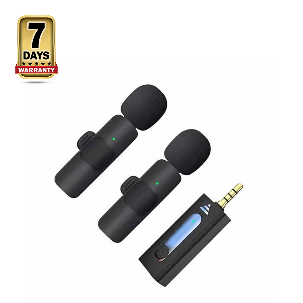 K35 Dual Wireless Microphone 3.5mm - Black